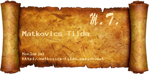 Matkovics Tilda névjegykártya